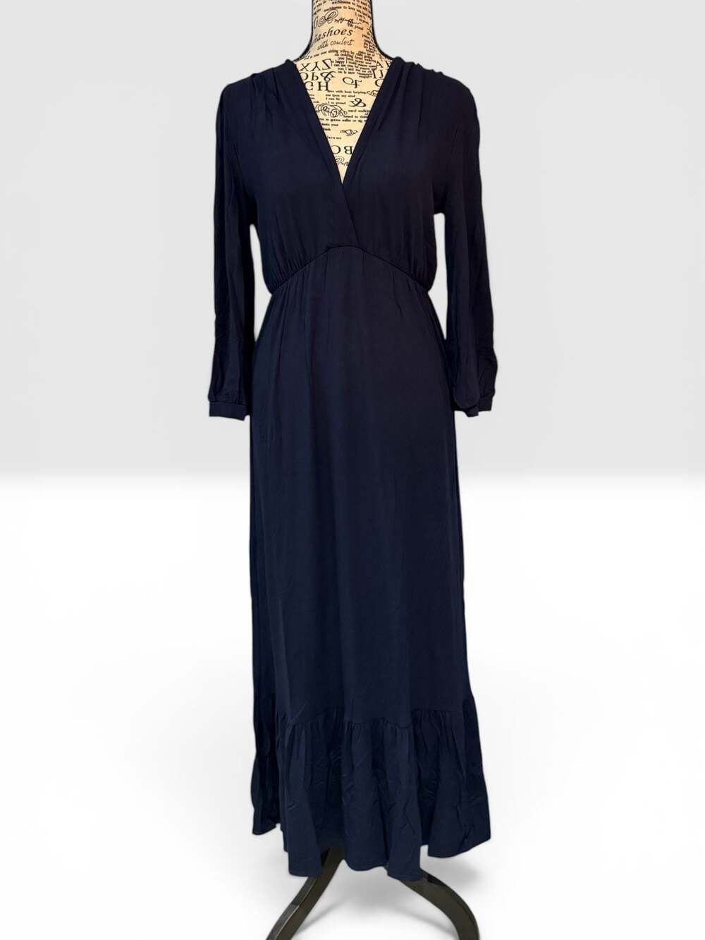 Fraiche by J Navy Tiered Long Dress | Size Medium | NWT - Picture 1 of 4
